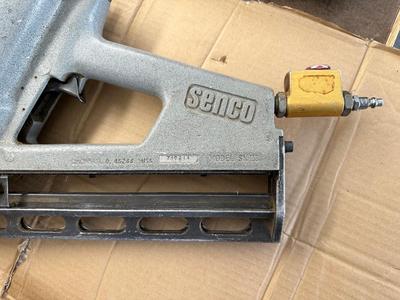 SENCO AIR NAIL GUN, NAILS, WOOD PLANE AND KNEE PADS