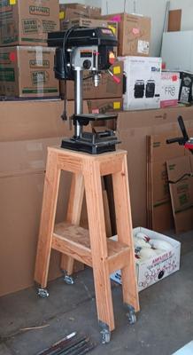 8" DRILL PRESS ON STAND WITH LOCKING WHEELS