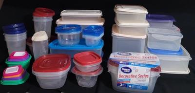 Large Assortment of Food Storage Containers (K-CE)