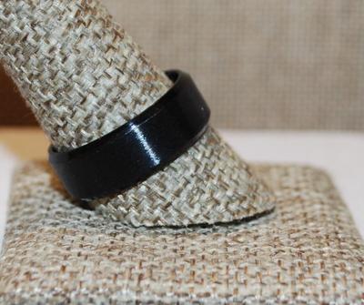 Size 10¼ All Black No-Stones Solid Ring (7.0g)