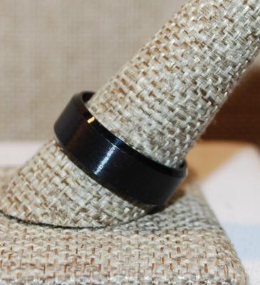 Size 10¼ All Black No-Stones Solid Ring (7.0g)