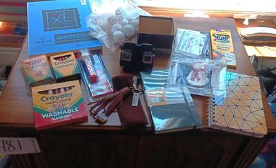 VINTAGE VIEW MASTER, ART SUPPLIES, CHICO'S CELL PHONE CHARGER KEYCHAIN AND MORE