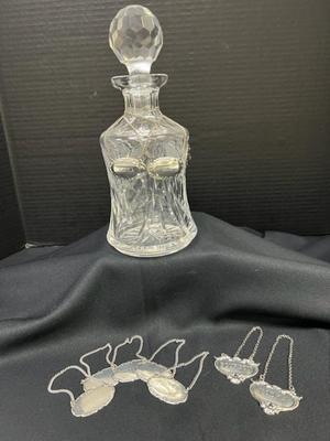 Cut Crystal Decanter & 10 beverage bracelets