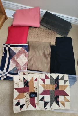 HANDMADE QUILT BLOCKS AND SEWING MATERIAL