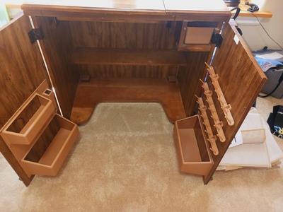 SINGER - THE MONACO FOLD OUT SEWING MACHINE CABINET