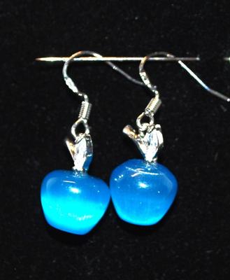 Blue Apples Hook Style Earrings Set ¾" L