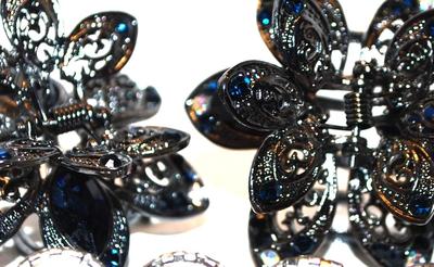 3 Barretts Collection -- 2 Flower-Like Snap Style (1½" x 1½") & 4 Pearls Style (2½" L)