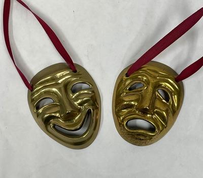 Heavy Brass Decor - wall hangings - Tragedy & Comedy Masks