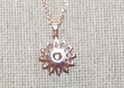 Rose Gold Sunflower PENDANT (¾" x ¾") on a Rose Gold Necklace Chain 20" L