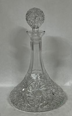 Vintage Bohemian Crystal Decanter Ship's Captain style