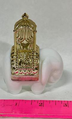 VIntage 1970 Avon Royal Milk Glass Elephant with some Charisma Cologne still inside