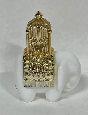 VIntage 1970 Avon Royal Milk Glass Elephant with some Charisma Cologne still inside