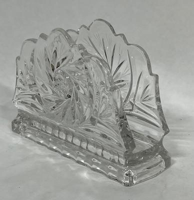 Vintage Crystal Napkin Holder By Zajecar Napkin Holder 6" x 4"