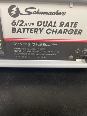 Schumacher 6/2 Amp Dual Rate Battery Charger for 6 and 12 Volt Batteries