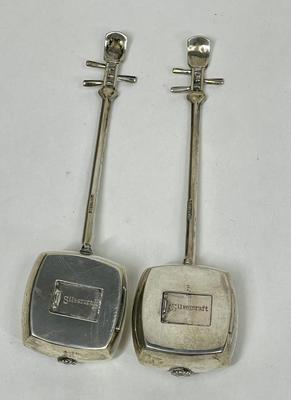 2 pc set of Vintage Japanese Sterling Silver Silvercraft Guitar Salt & Pepper Shakers