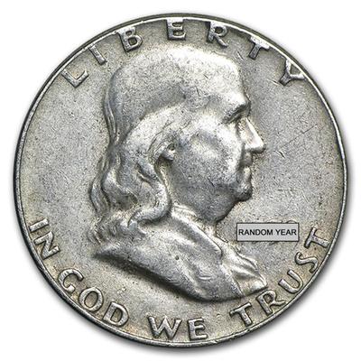 $1 FV 90% Silver Franklin Half Dollars