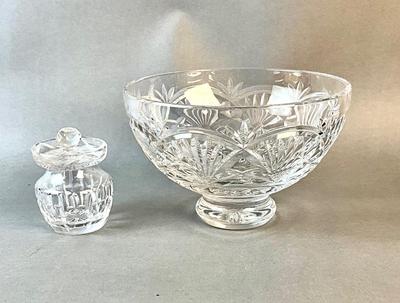 1187 Waterford Crystal Pedestal Bowl with Small Jam/Mustard Jar