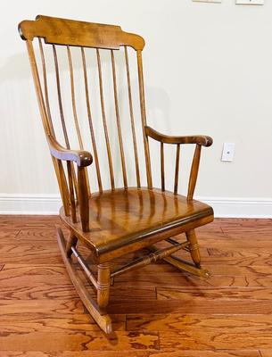 Large Nichols & Stone Co. Hardwood Curved Back Rocking