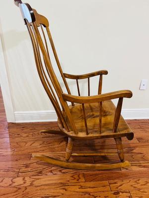 Large Nichols & Stone Co. Hardwood Curved Back Rocking
