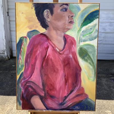 165 "Pat" 1992 Portrait Oil on Canvas by Ellen Into