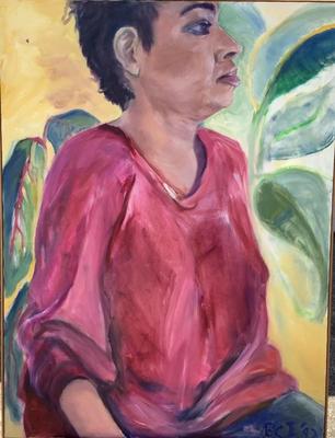 165 "Pat" 1992 Portrait Oil on Canvas by Ellen Into