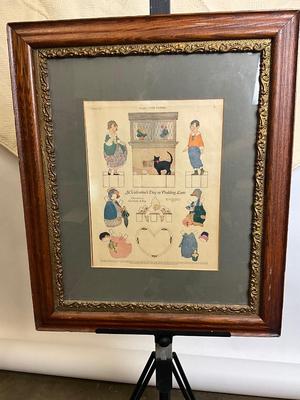 1251 Antique 1923 Ladies Home Journal Framed Valentines Print