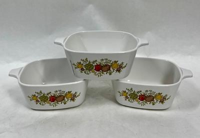 Corning Ware Spice of Life Vegetables Pattern Petite Pans Baking Dishes P43B