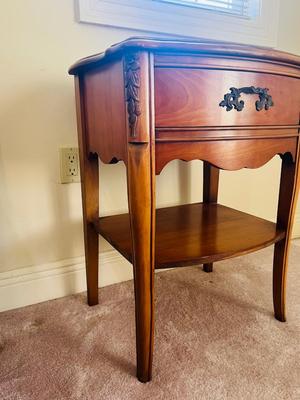 Antique French Provincial Full size Bed & Nightstand