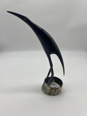 Hand Carved Bull Horn Heron