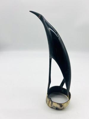 Hand Carved Bull Horn Heron