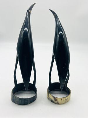 Hand Carved Bull Horn Heron