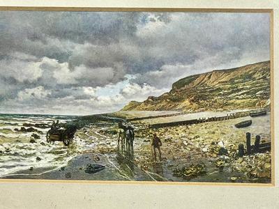 Small, framed, La Pointe de la Hève at Low Tide, 1864, by Claude Monet to Hang 8" x 5"