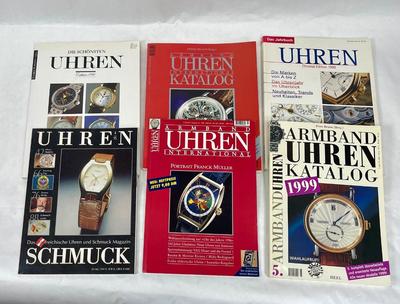 (6) Uhren Watch Catalog Magazines - dates range from 1994-1999