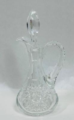 Antique Crystal Cruet Decanter with stopper for Oil or Vinegar