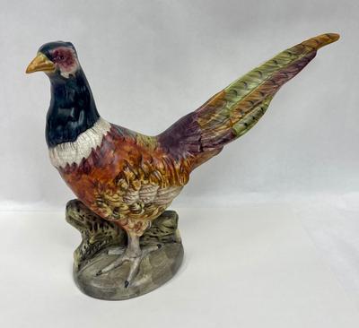 Large Colorful Porcelain Pheasant Figure