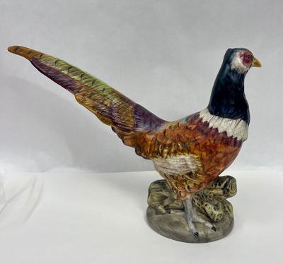 Large Colorful Porcelain Pheasant Figure