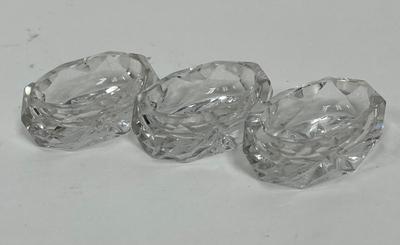 Lot of 3 vintage crystal oval salt bowls