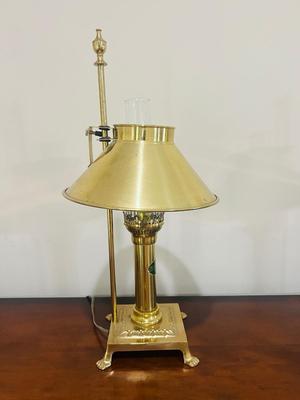 THREE 1950s Solid Brass Paris Orient Express Istanbul Lamp With Adjustable Shade