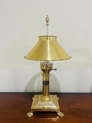 THREE 1950s Solid Brass Paris Orient Express Istanbul Lamp With Adjustable Shade