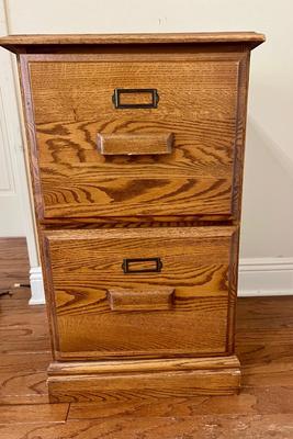 2 Drawer Oak Filing Cabinet