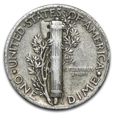 $10 FV 90% Silver Mercury Dimes