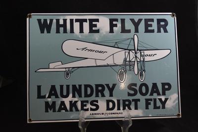 Armor and Company White Flyer Metal Sign Ande Rooney Inc. 1987