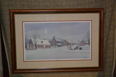Framed & Matted ‘Winter in Salem’ Signed Print 354/500 37”x25.75”