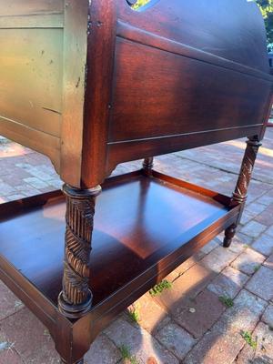 Ralph Lauren Two Tiered End Table Stand Server Mahogany Drawer