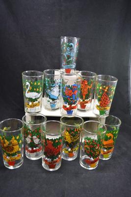 Vintage Indiana Glass ‘Twelve Days of Christmas’ Glasses