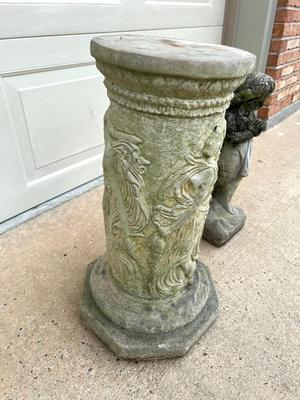 Concrete Statue and Pedestal