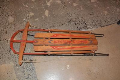 Vintage 50” ‘Western Clipper’ Metal Runner Sled