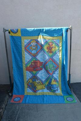 Vintage ‘Bob The Builder’ Hand Stitched Quilt AS IS 82”x63”
