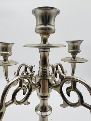 LACQUERED BRASS Five Arm Candelabra India