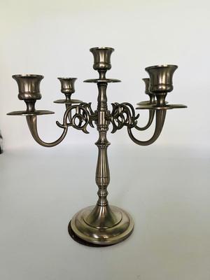 LACQUERED BRASS Five Arm Candelabra India